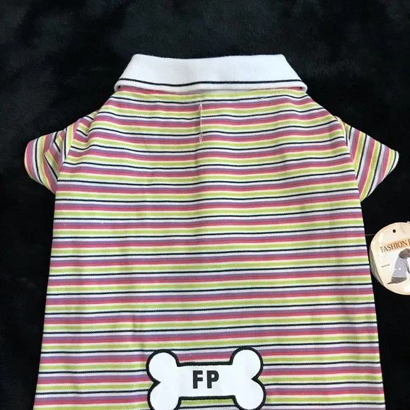 Puppy / Dog / Pet Multicolor Stripe Tee Shirt 
Size Medium NWT - Picture 4 of 11